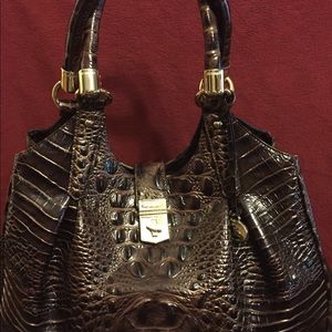 Brahmin Elisa Crocodile-Embossed Hobo Bag